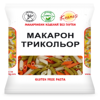 Безглутенови макарони трикольор от грах леща и ориз