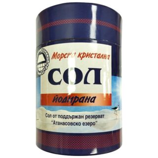 Черноморска сол от "Атанасовско езеро", кристална 500гр - йодирана