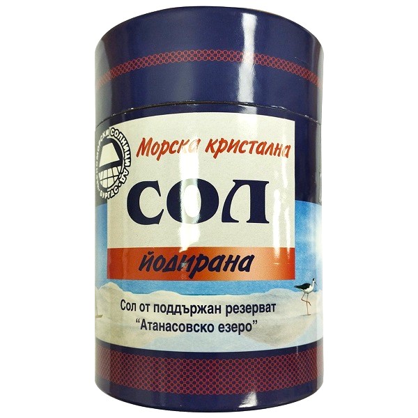 Черноморска сол от "Атанасовско езеро", кристална 500гр - йодирана