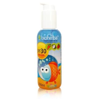 Слънцезащитен крем с масла от малина, морков и кокос, 150ml, SPF 30, Bioherba